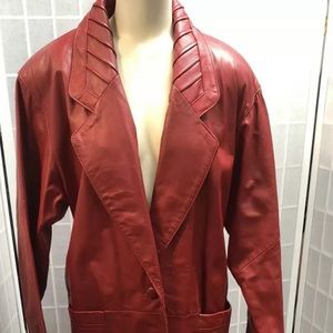 Urban cowboy, leather, woman, coat, red, size L. :